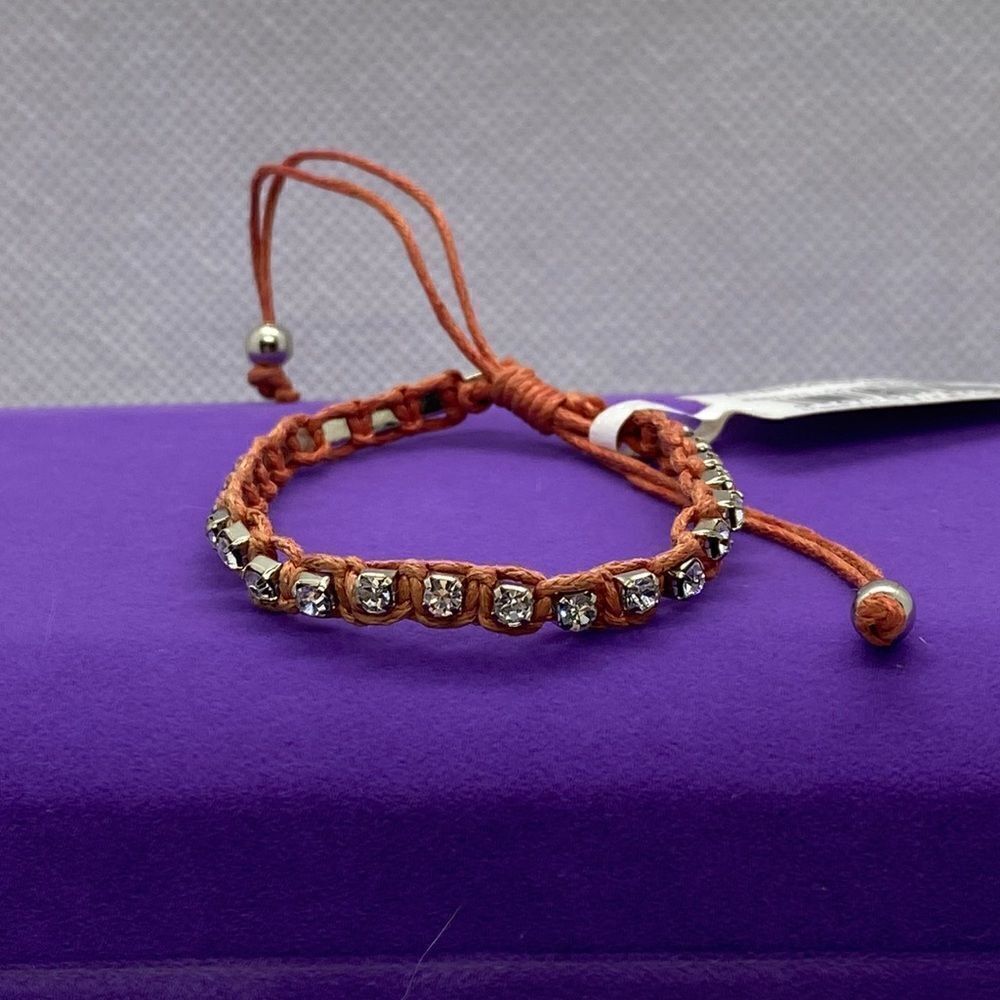 💛 Rhinestone& Rope Adjustable Bracelet - Picture 2 of 3